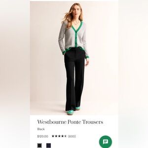 2 Pairs of Black and Navy Boden Westbourne Trousers Size 16/18 LONG